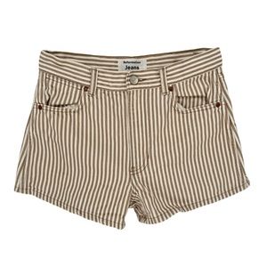 Reformation Brown and White Striped Women Shorts